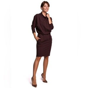 BEwear Prestige Robert Kotas Athletic Dress Dolman Sleeve Pockets Brown 2XL 3XL